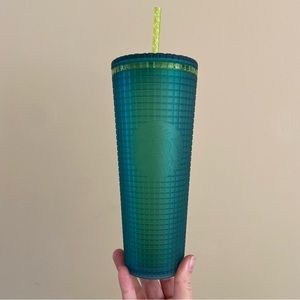Starbucks Green Jelly Soft Touch Grid Tumbler